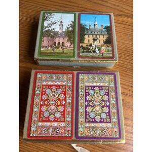 Congress Playing Cards Double Deck In Velvet Box Vintage